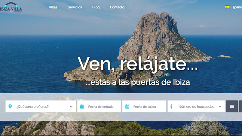 web rental villa ibiza, Ibiza Villa renews its website